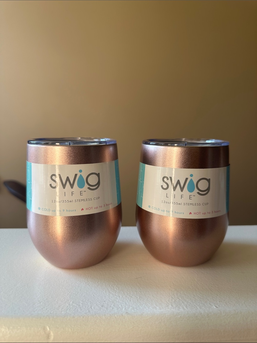 Swig Life Rose Gold Insulated Stemless Cups - Set of 2